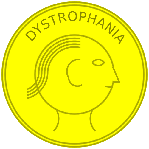 coin labeled Dystrophania